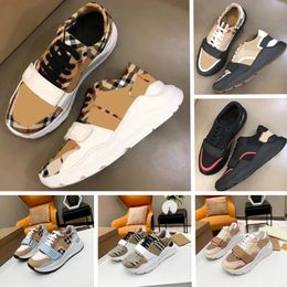 with box top quality Designer Sneakers Striped Shoes Men Sneaker Brand Check Shoe Classic Platform Trainers Women Vintage Sneaker Season Flats Shoe Size 35-46