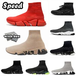 Fashion Socks Boots Paris Knit Shoes Designer Sock shoes Sports Trainers 2.0 Lace-up Trainer Casual Shoes Luxury Women Men Speed Shoes Graffiti Runners Sneakers