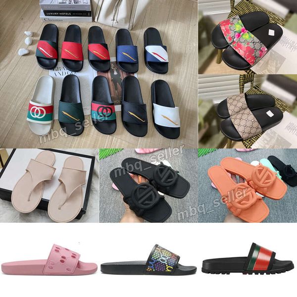With box Designer Slippers for Mens Womens Flat Heels Slides Fashion Luxury Floral Sliders Grid pattern Print Slippers Summer Sandals Beach Slide
