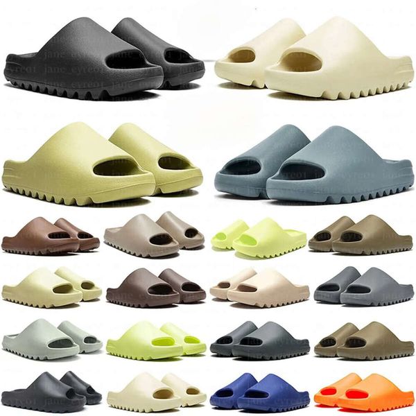 With box Designer Slides for Men Women Slippers Sandals Onyx Cinder Sand Bone Resin Stone Sage Slate Grey Vermilion Slide Slipper Summer Beach Sandal Womens