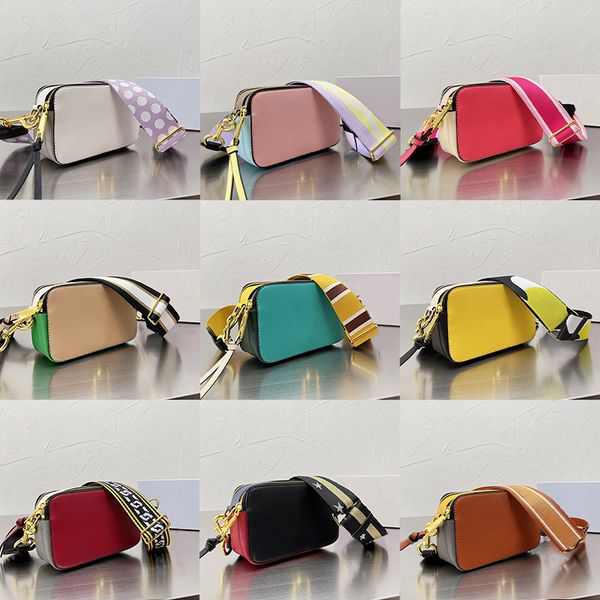 Fashion Snapshot Camera Bags Designer Bag Ladies Crossbody Purse Women multicolor Dual Top Zip inside partition all black Removable Adjustable Webbing Strap bag